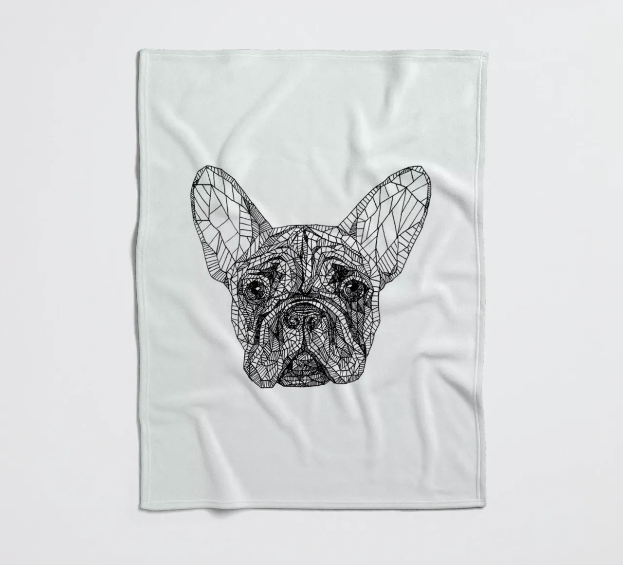 Frenchie Fleecedecke von Pen & Ink