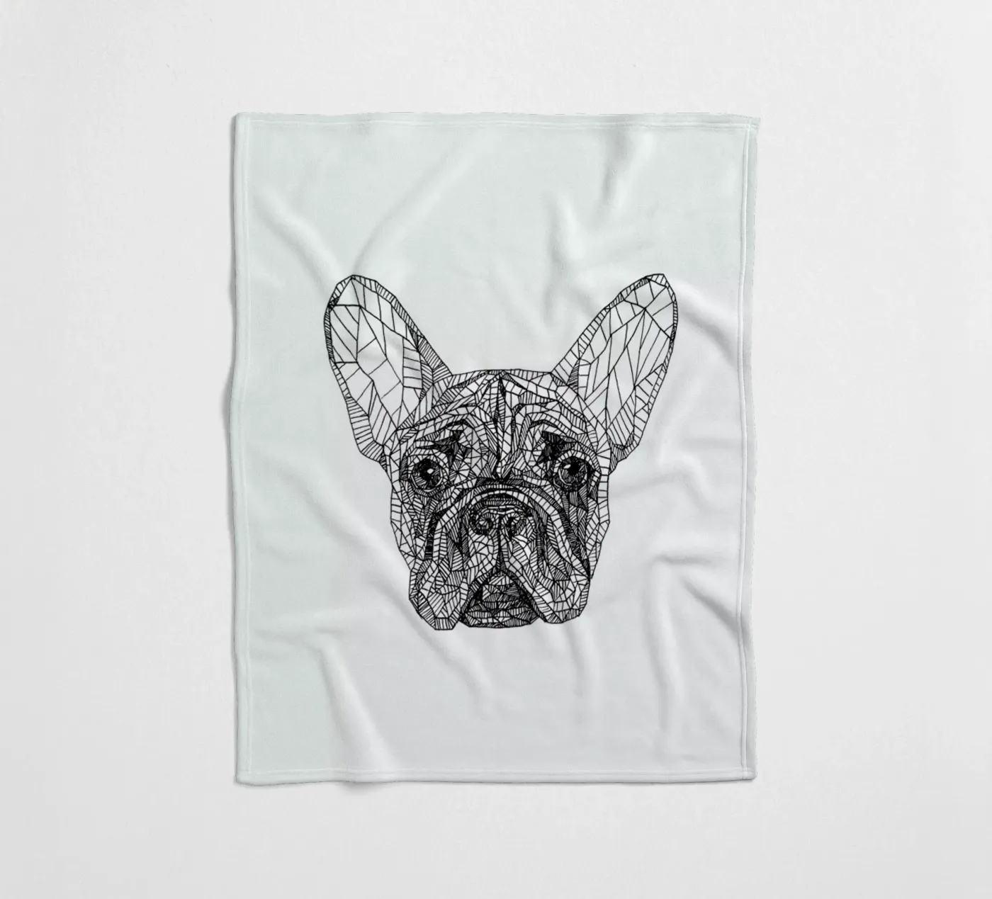 Frenchie fleece blanket by Pen & Ink
