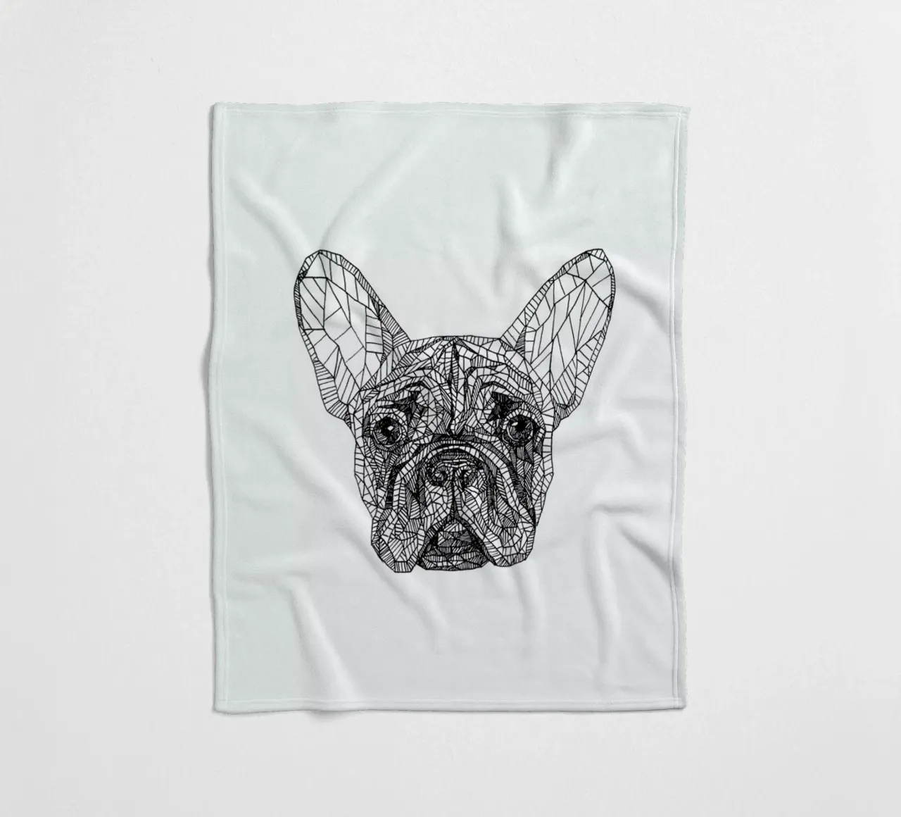 Frenchie Fleecedecke von Pen & Ink