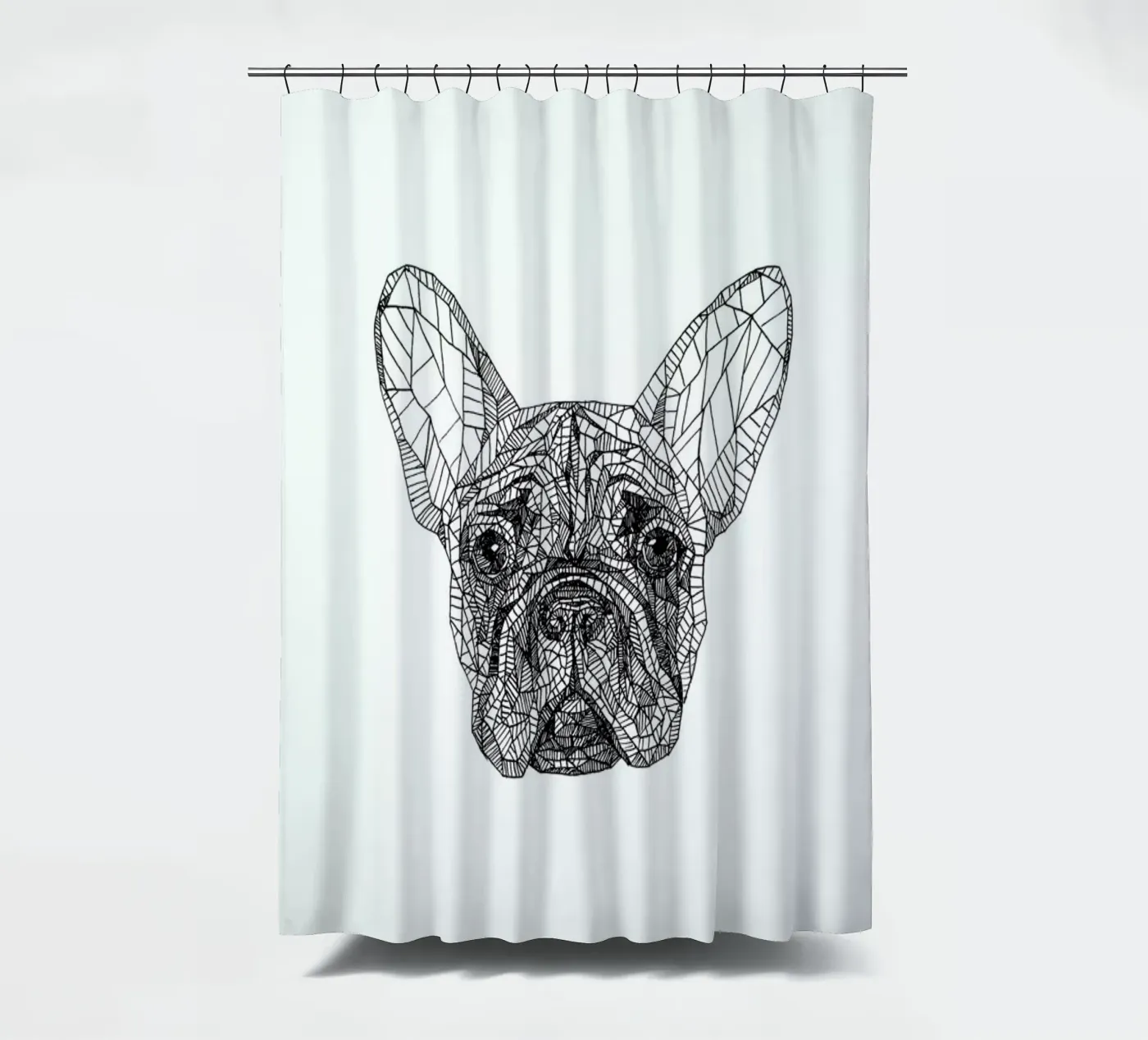 Frenchie Duschvorhang von Pen & Ink