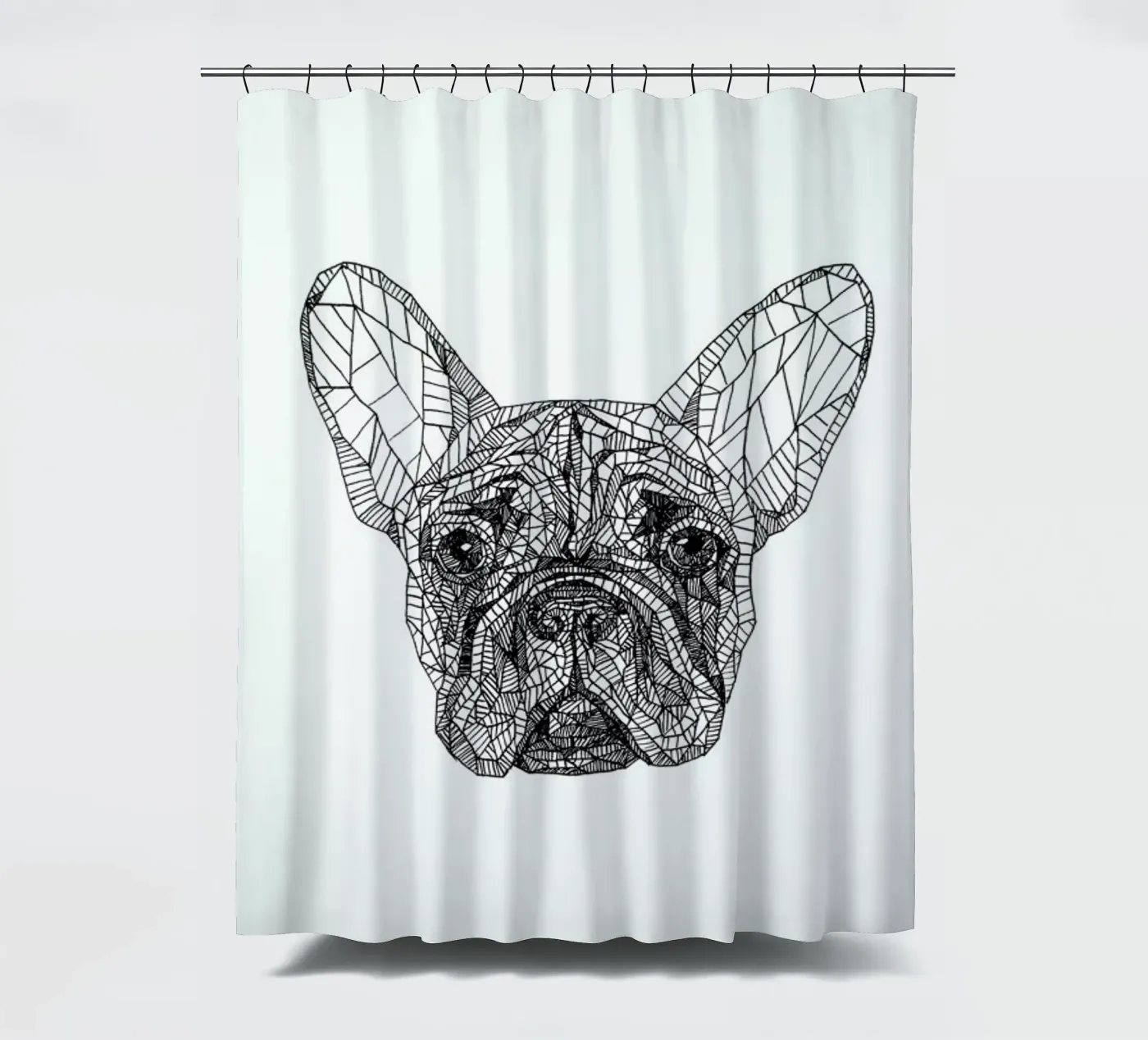 Frenchie Duschvorhang von Pen & Ink