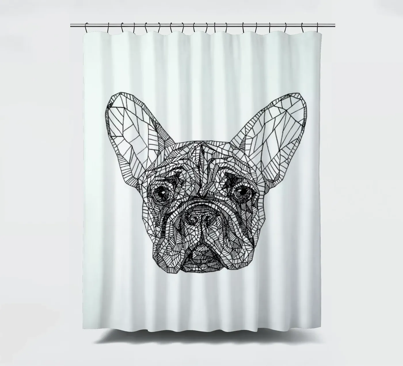 Frenchie douchegordijn van Pen & Ink