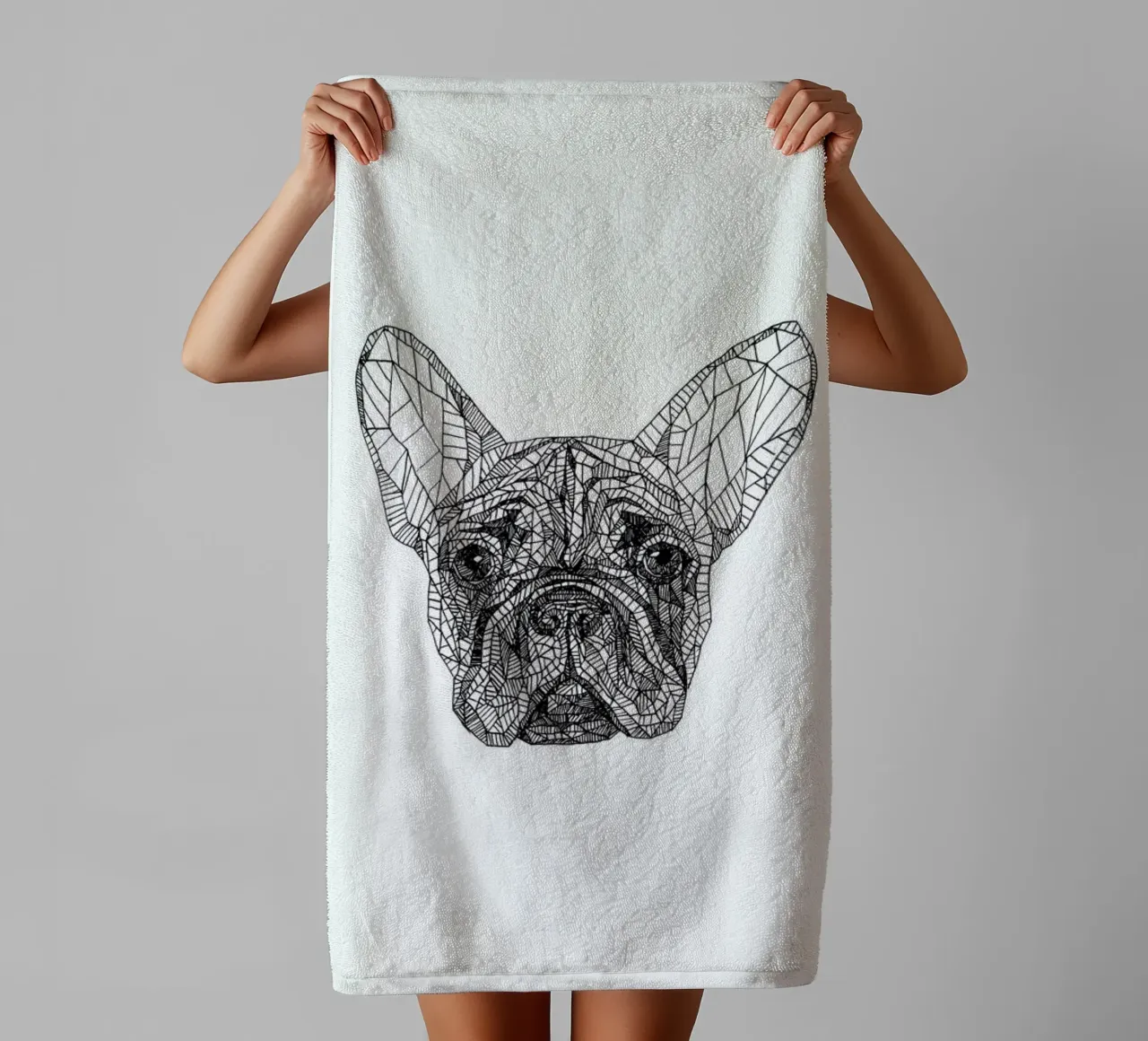 Frenchie asciugamano da bagno da Pen & Ink