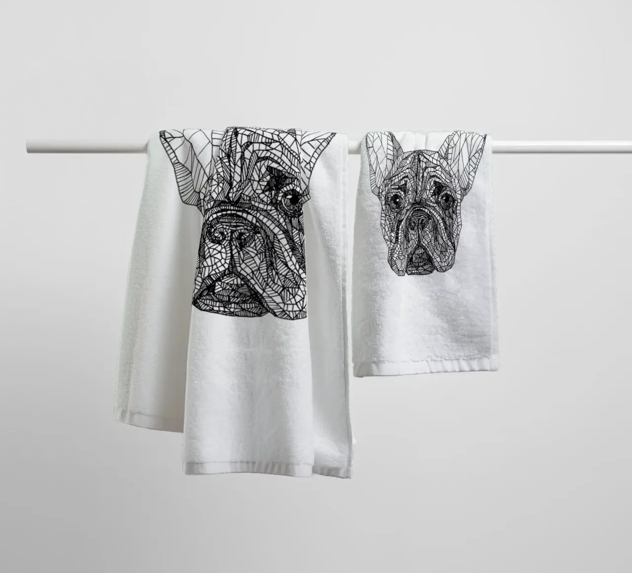 Frenchie asciugamano da bagno da Pen & Ink