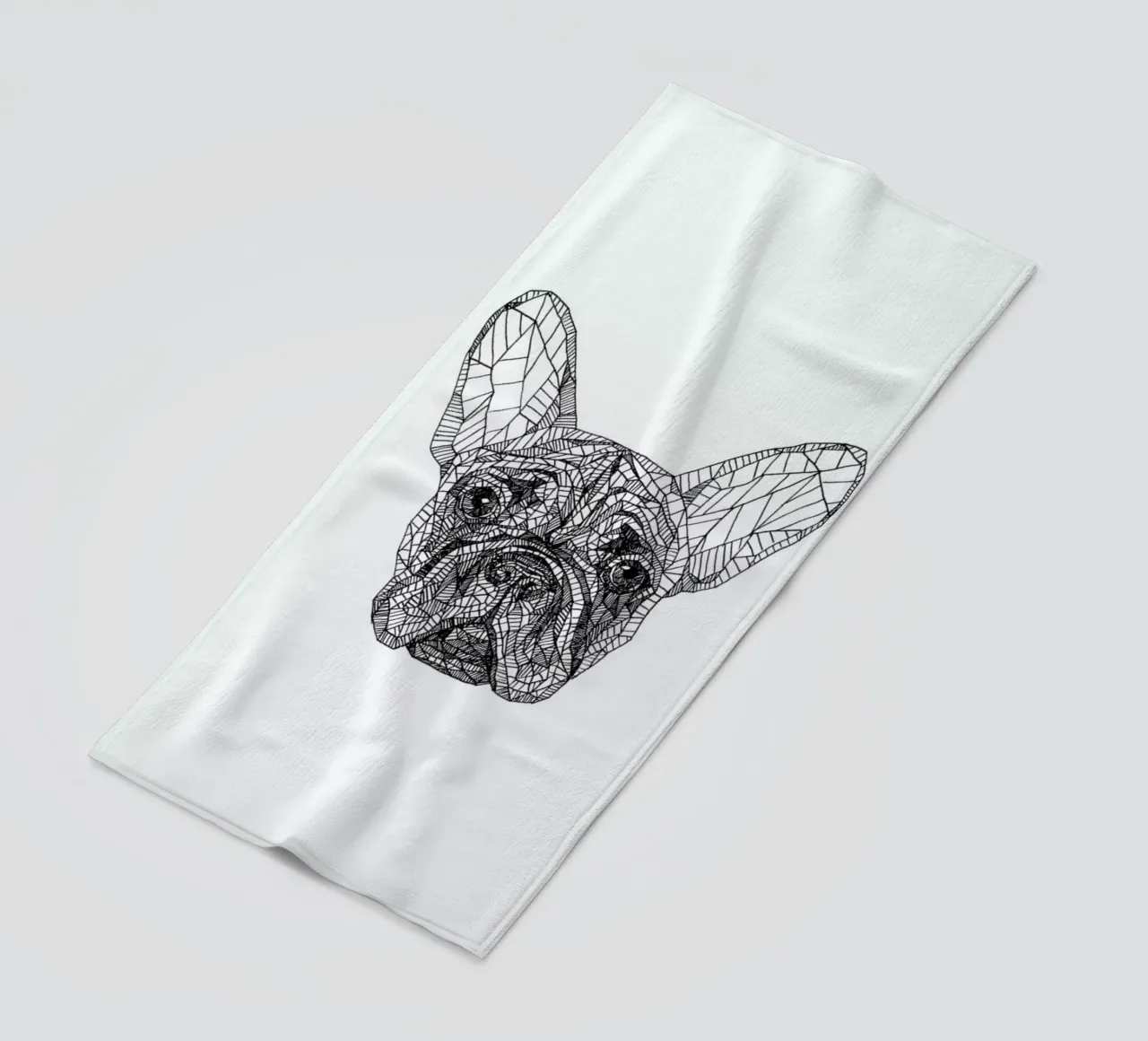 Frenchie toalla de playa de Pen & Ink