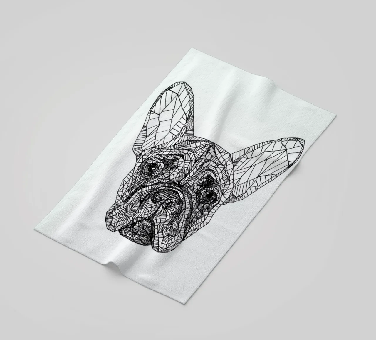 Frenchie toalla de playa de Pen & Ink
