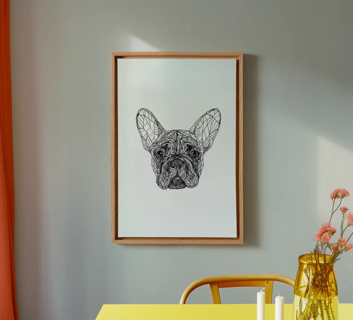 Frenchie canvas van Pen & Ink