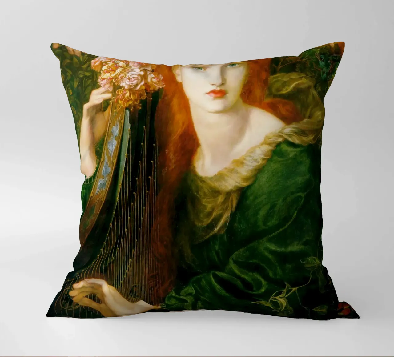 Dante Gabriel Rossetti - The Garland cuscino da Timeless Artworks