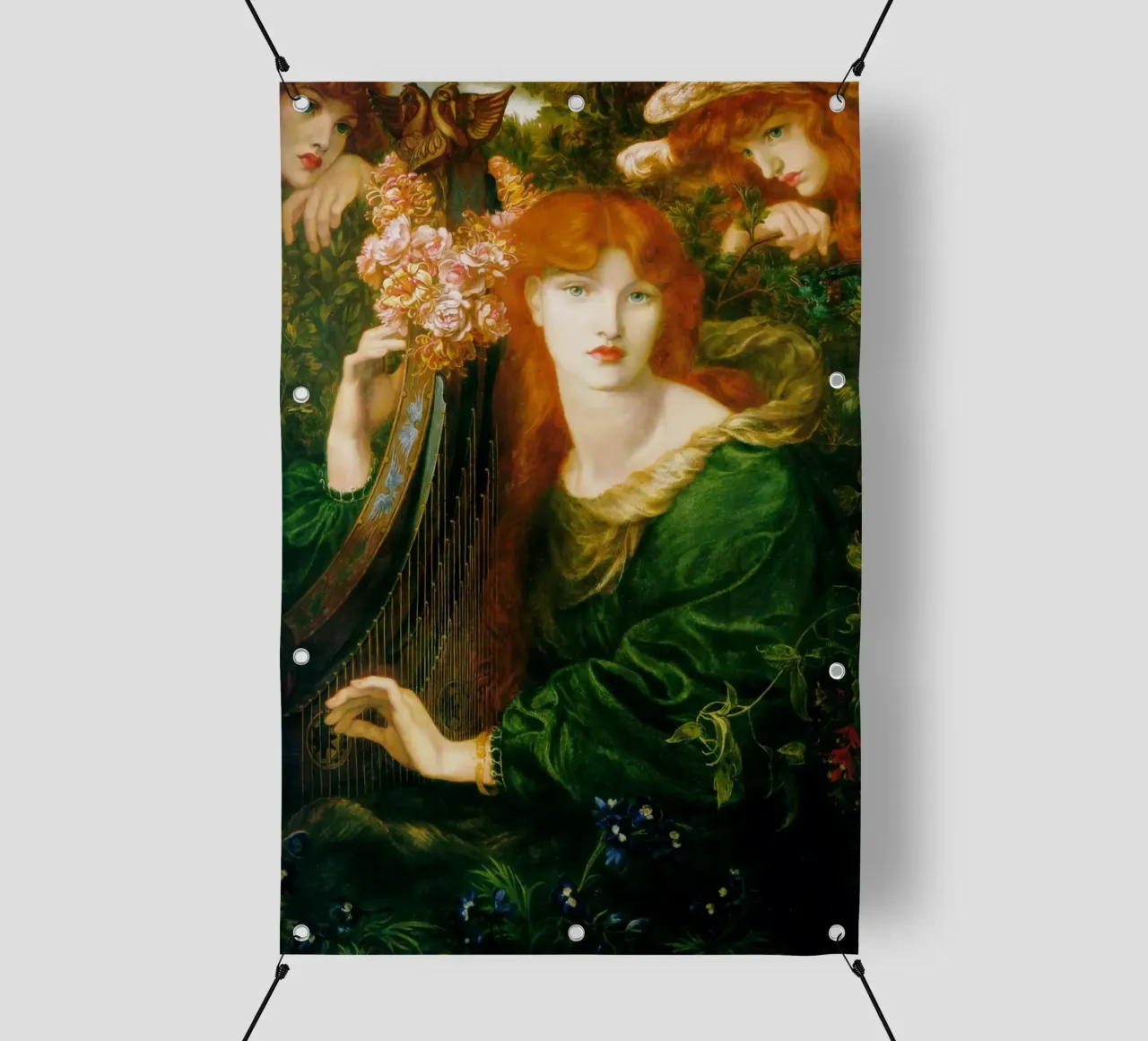Dante Gabriel Rossetti - The Garland telo in pvc da Timeless Artworks