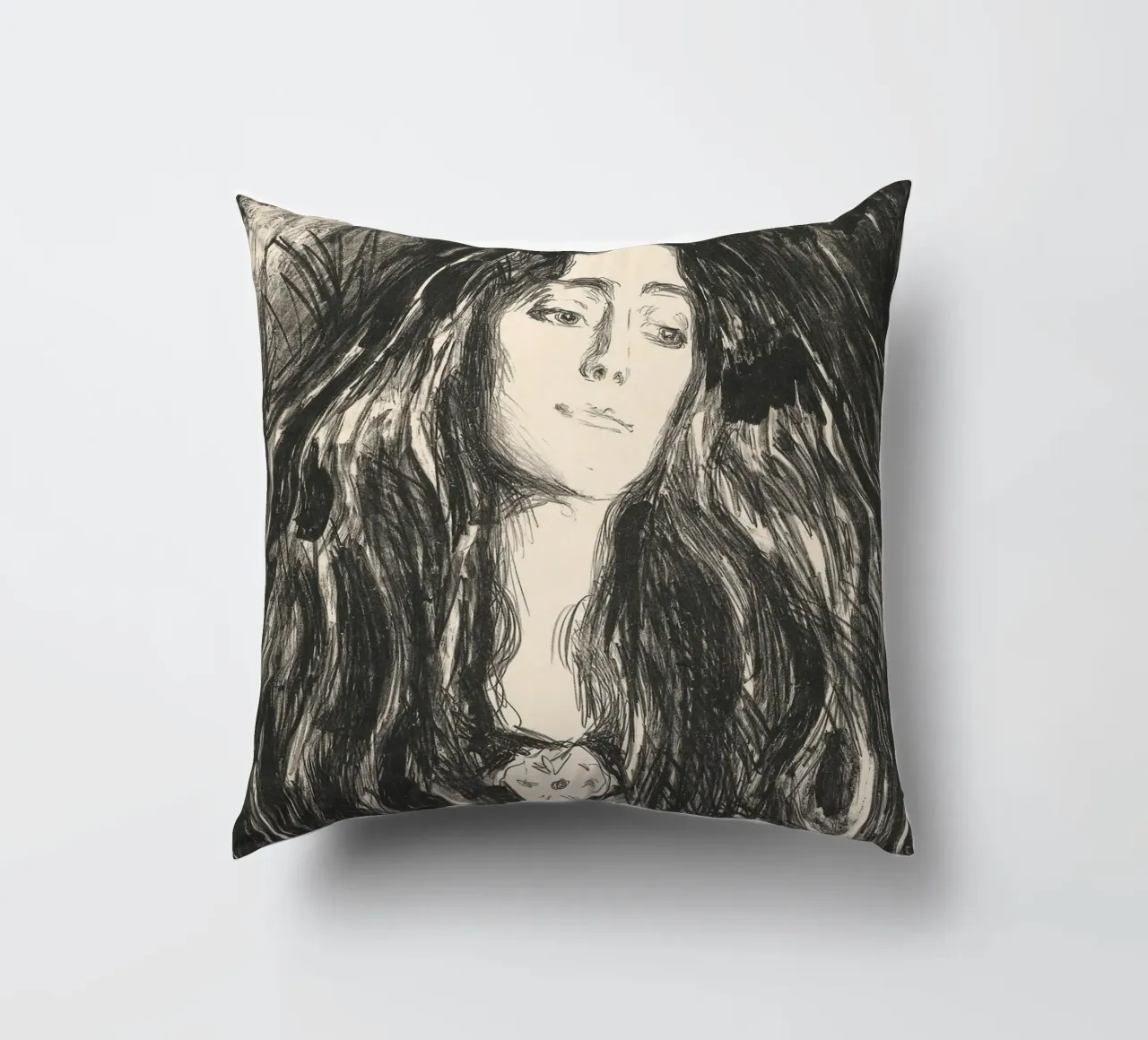 Edvard Munch - La spilla. Eva Mudocci cuscino da Timeless Artworks