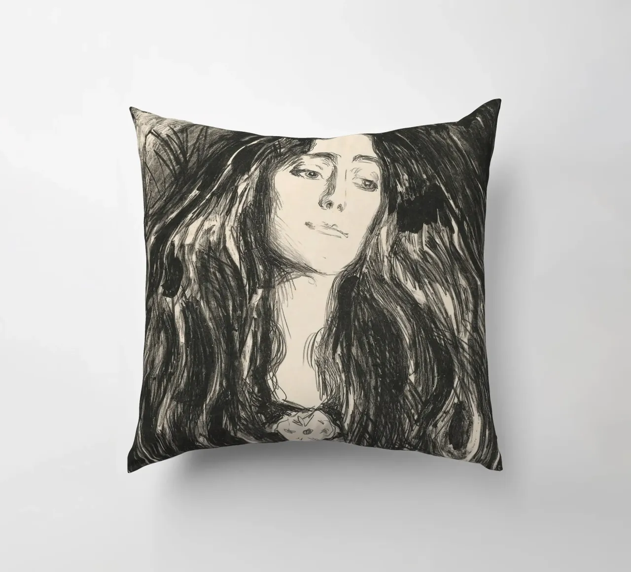 Edvard Munch - La spilla. Eva Mudocci cuscino da Timeless Artworks