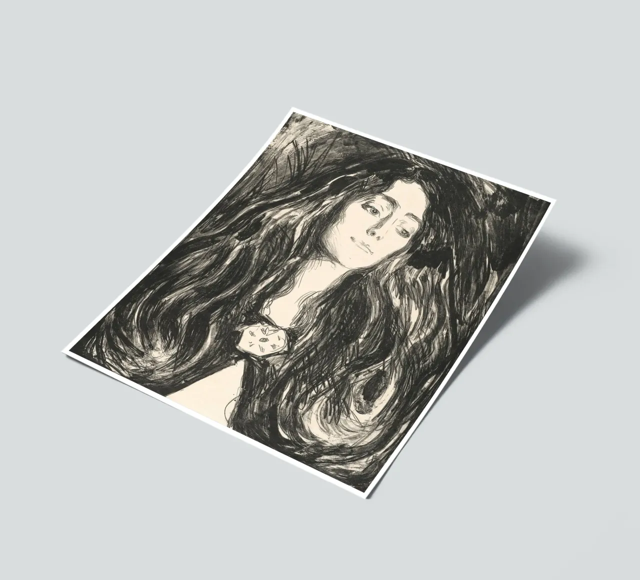 Edvard Munch - Die Brosche. Eva Mudocci Stickerbogen von Timeless Artworks
