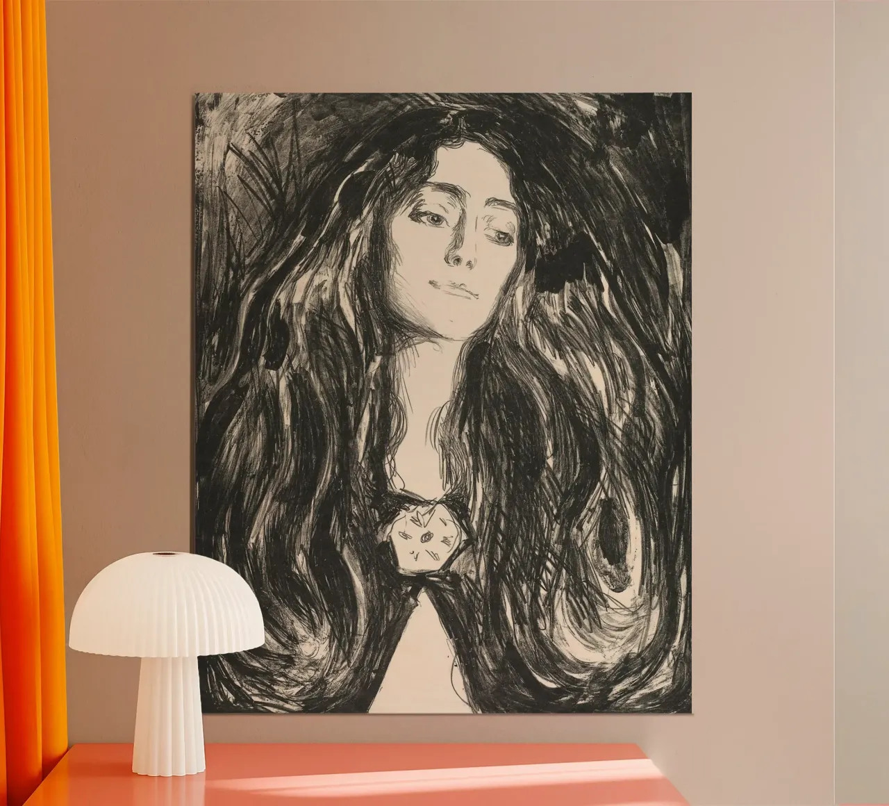 Edvard Munch - La spilla. Eva Mudocci carta hahnemühle da Timeless Artworks