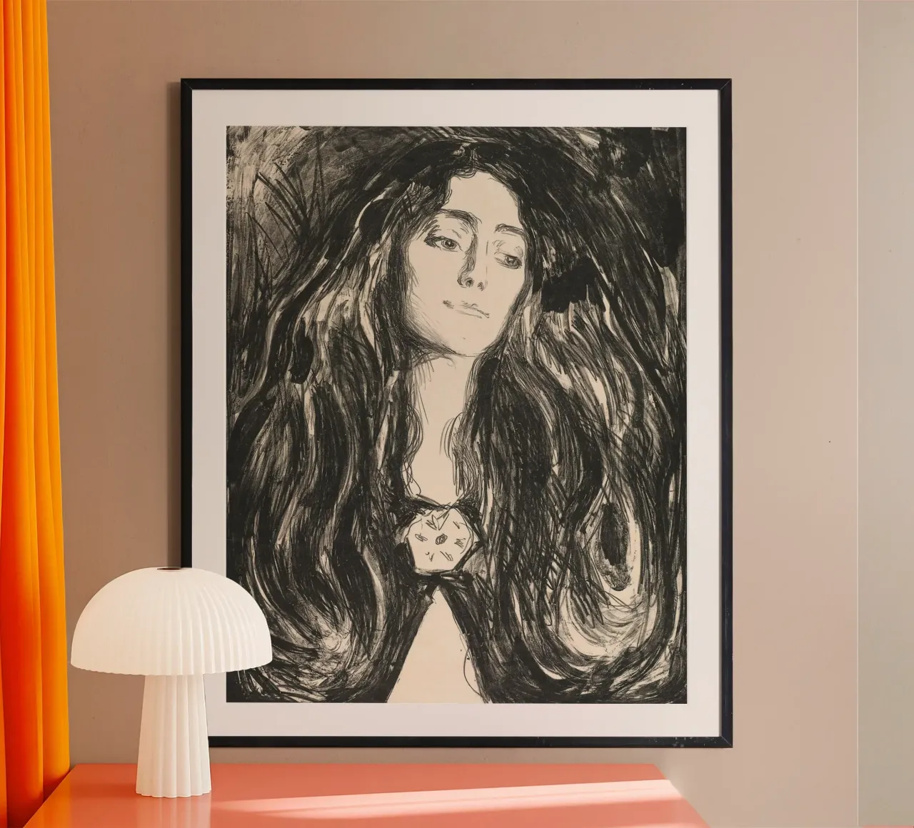 Edvard Munch - La spilla. Eva Mudocci carta hahnemühle da Timeless Artworks