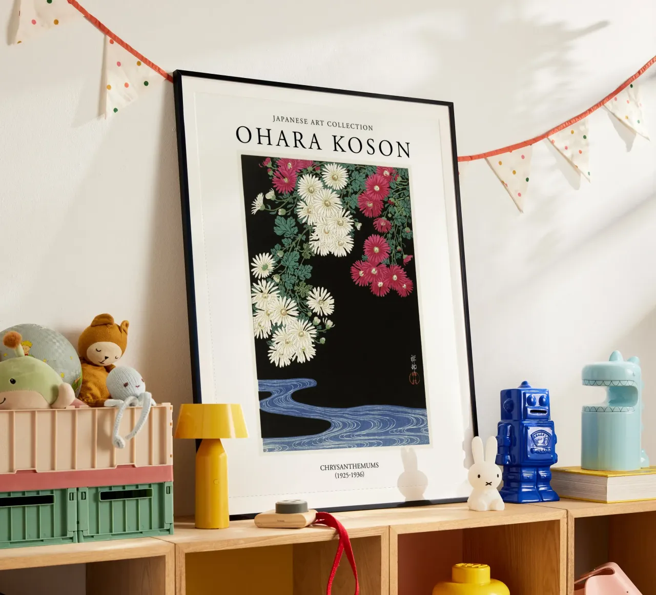 Ohara Koson Fiori di crisantemi giapponesi d'epoca poster da Peaches Art Prints