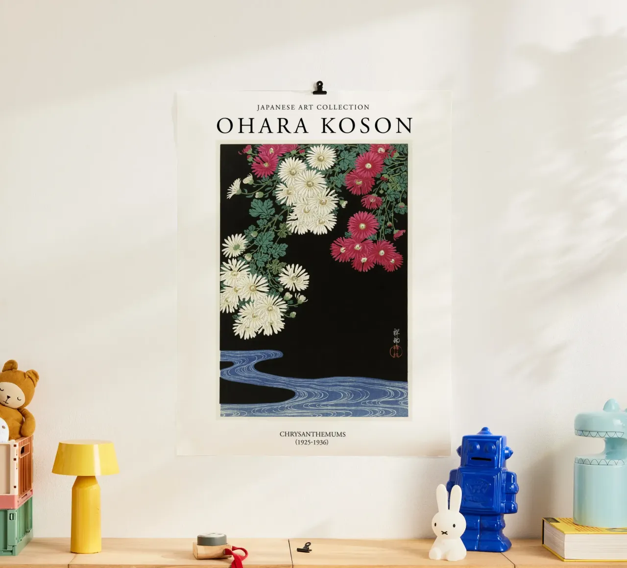 Ohara Koson Fiori di crisantemi giapponesi d'epoca poster da Peaches Art Prints