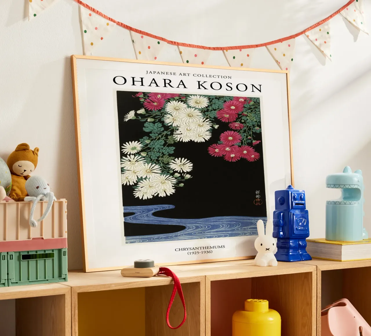 Ohara Koson Fiori di crisantemi giapponesi d'epoca poster da Peaches Art Prints
