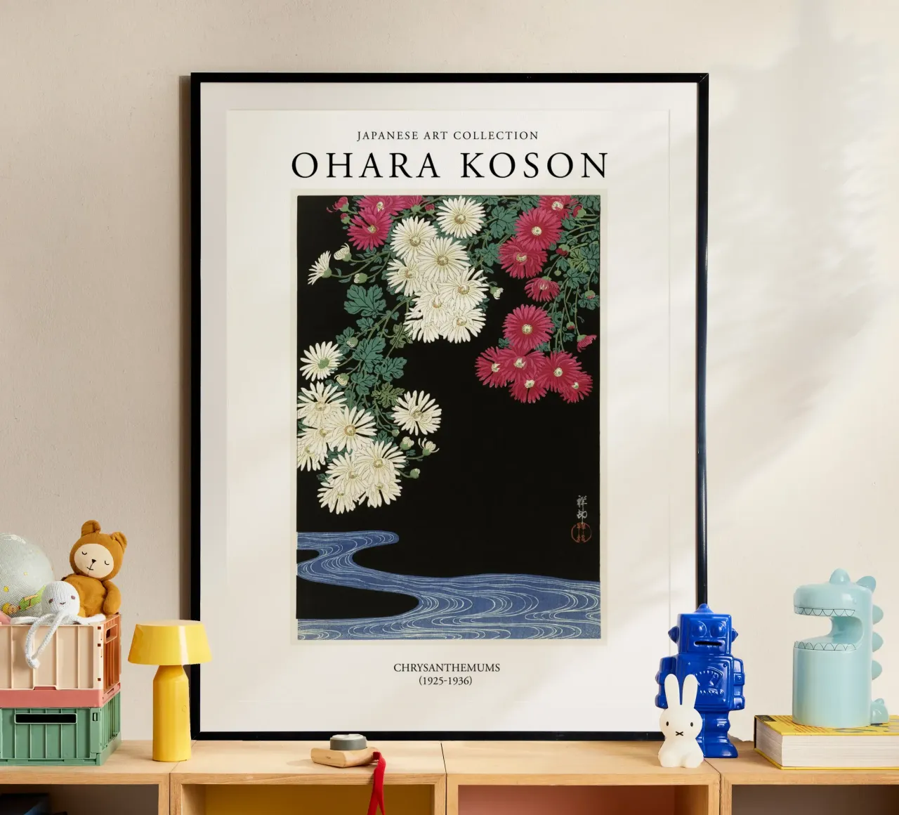Ohara Koson Fiori di crisantemi giapponesi d'epoca poster da Peaches Art Prints