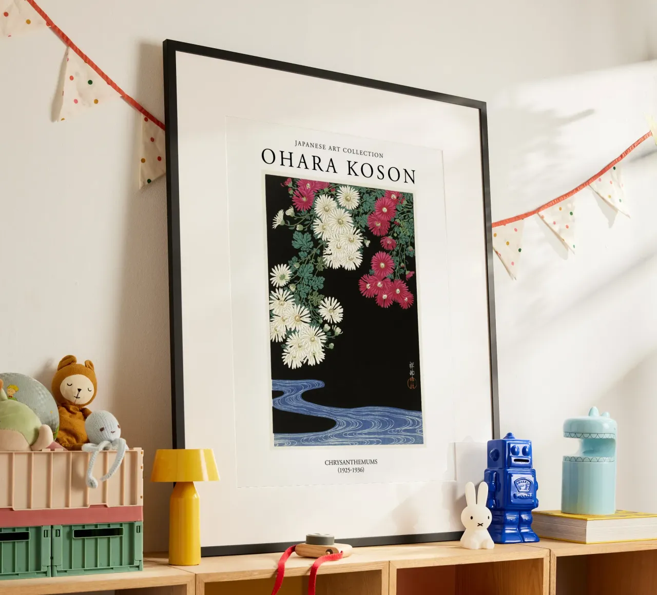Ohara Koson Fiori di crisantemi giapponesi d'epoca poster da Peaches Art Prints