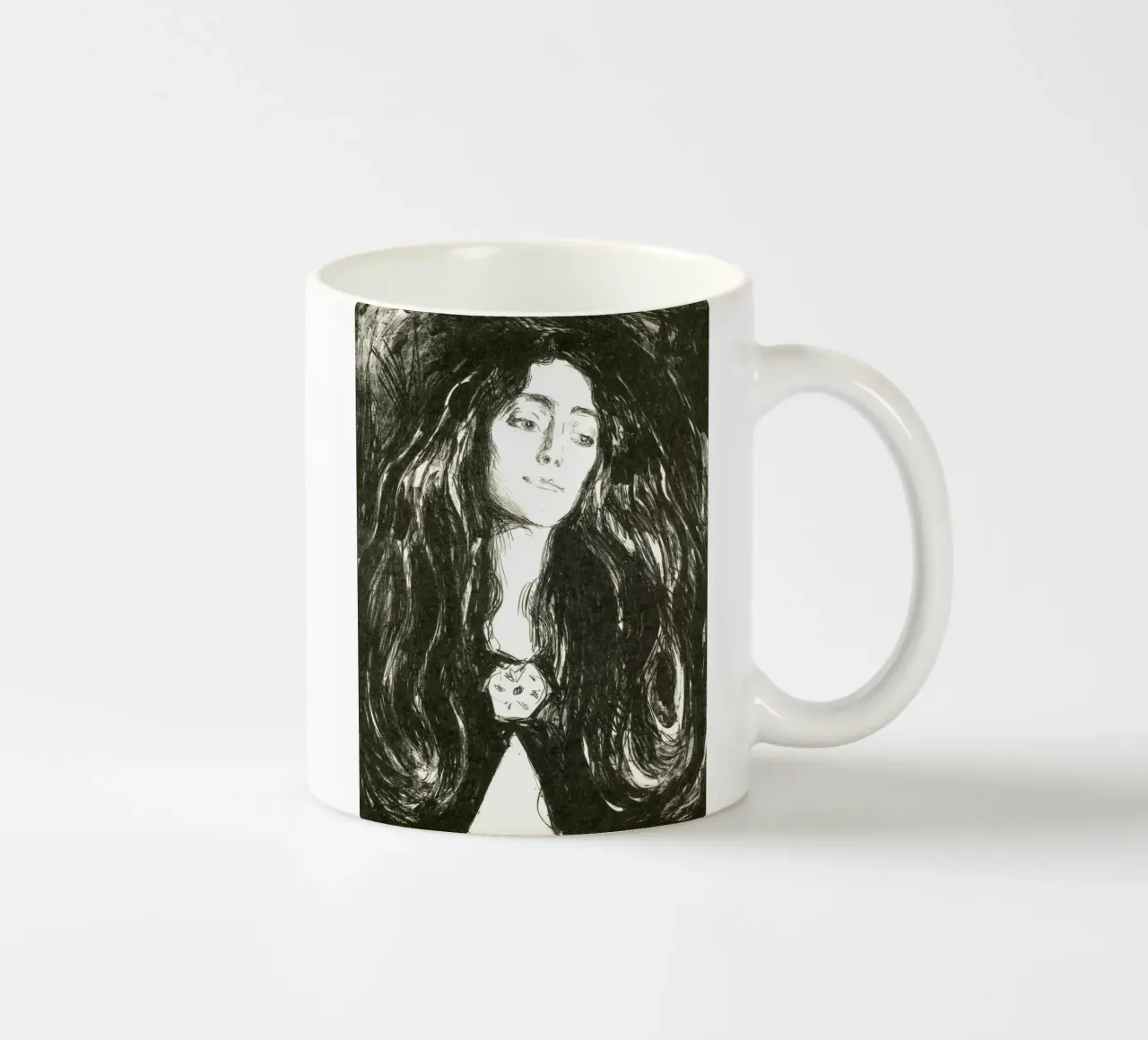 Edvard Munch - La spilla. Eva Mudocci. 1903 tazza in ceramica da Timeless Artworks