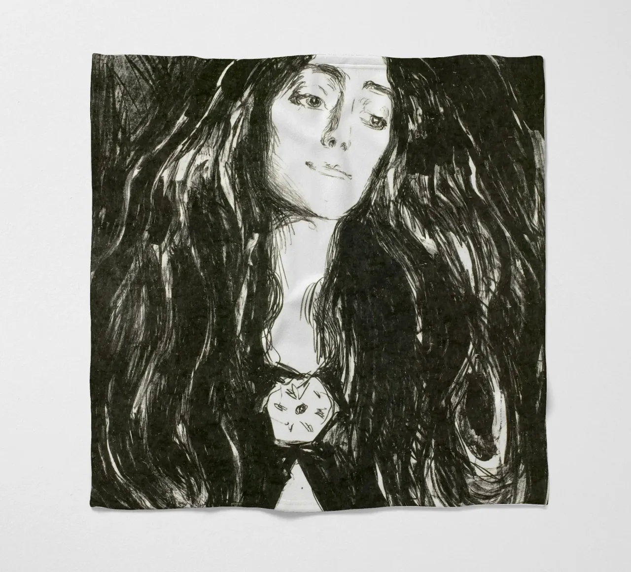 Edvard Munch - La spilla. Eva Mudocci. 1903 coperta in pile da Timeless Artworks