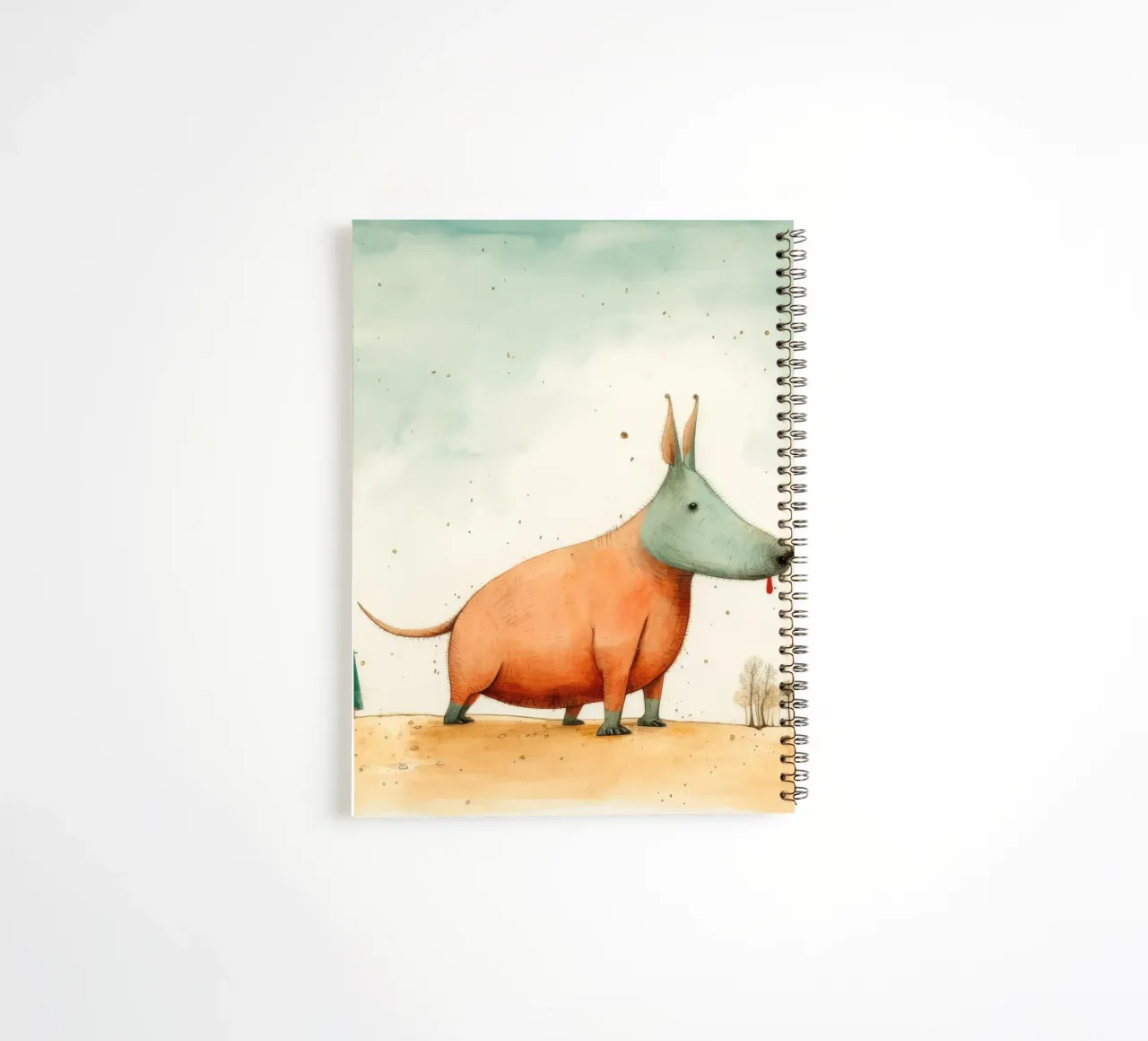 Minimal Aardvark 2 spiral notebook by Minimal Animal Art