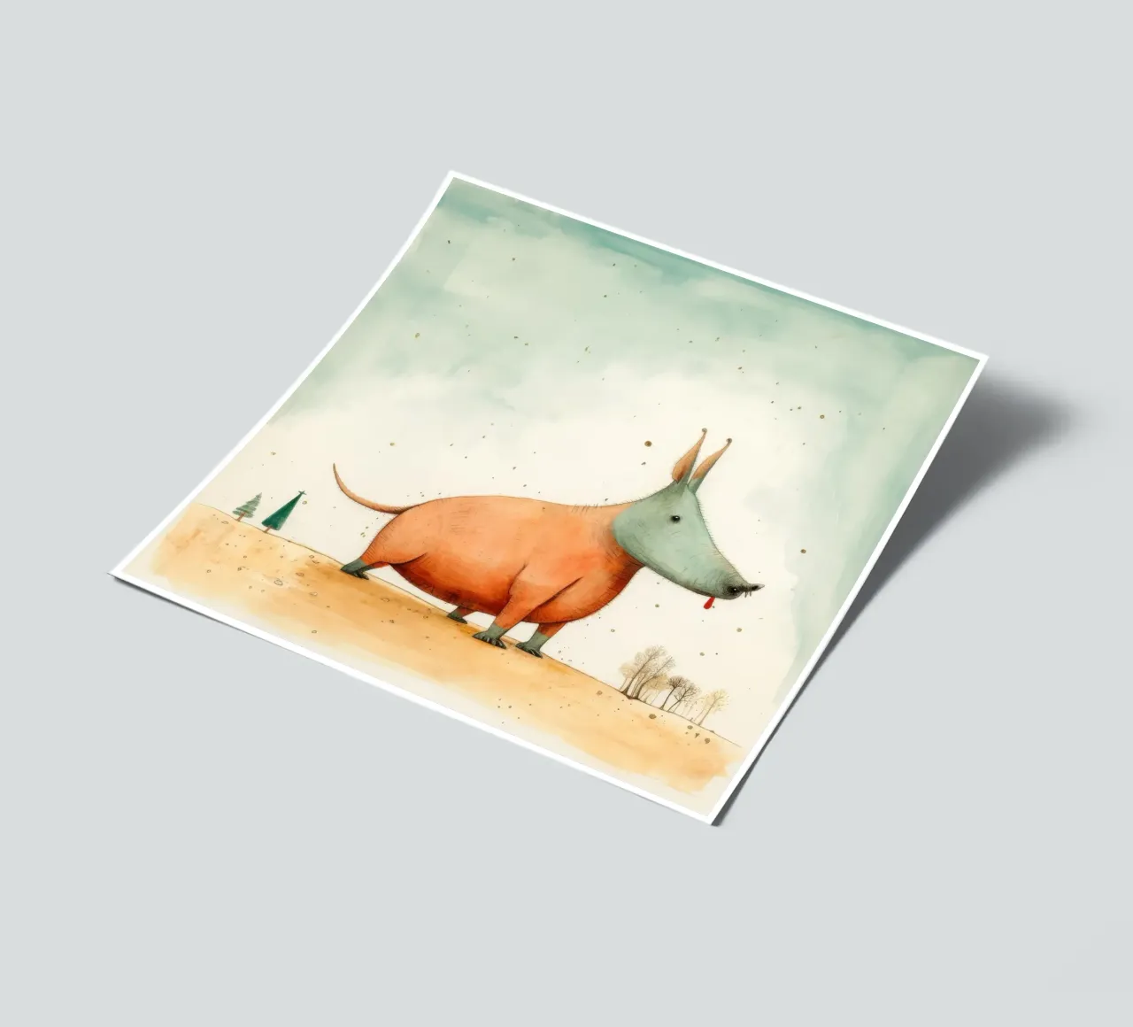 Minimal Aardvark 2 sticker sheet by Minimal Animal Art
