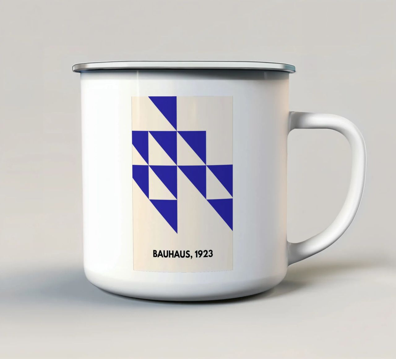 Blue Serenity | Abstract Bauhaus-Inspired Print tazza in smalto da PrintCessStudio