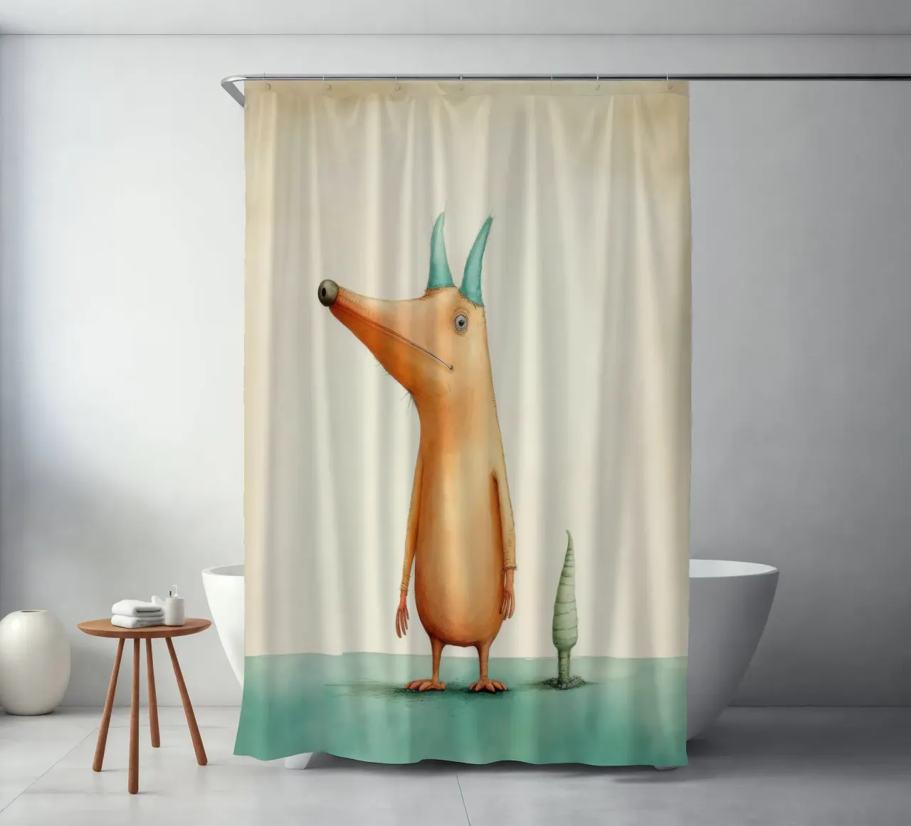 Minimal Aardvark 3 Duschvorhang von Minimal Animal Art