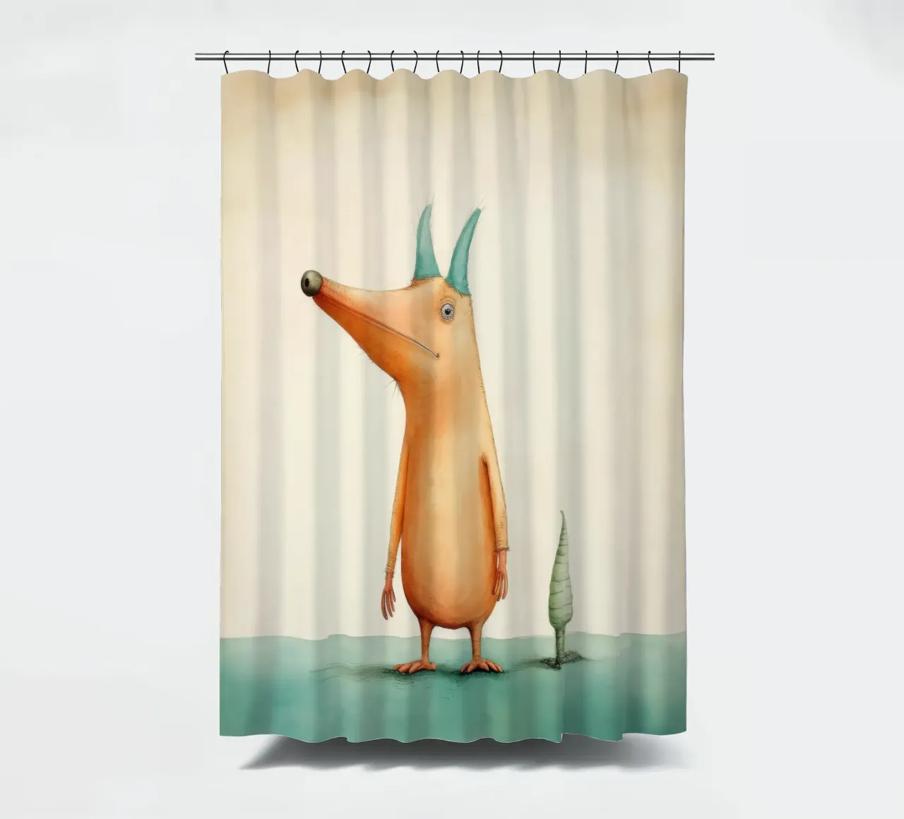 Minimal Aardvark 3 Duschvorhang von Minimal Animal Art