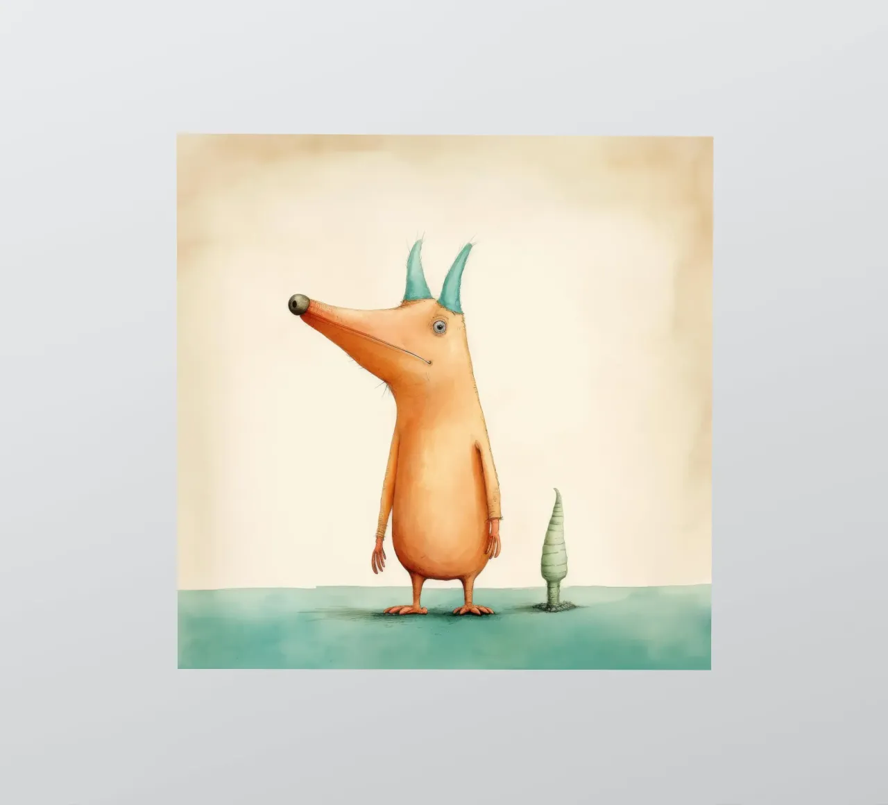 Mínimo Aardvark 3 pegatina de Minimal Animal Art