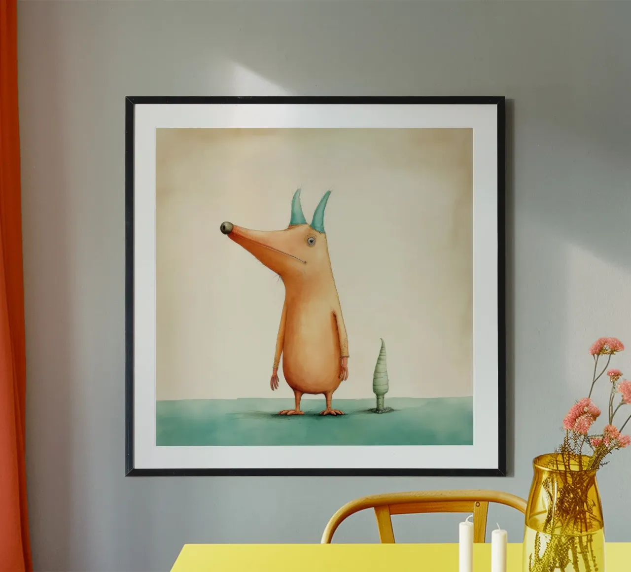 Minimal Aardvark poster da Minimal Animal Art