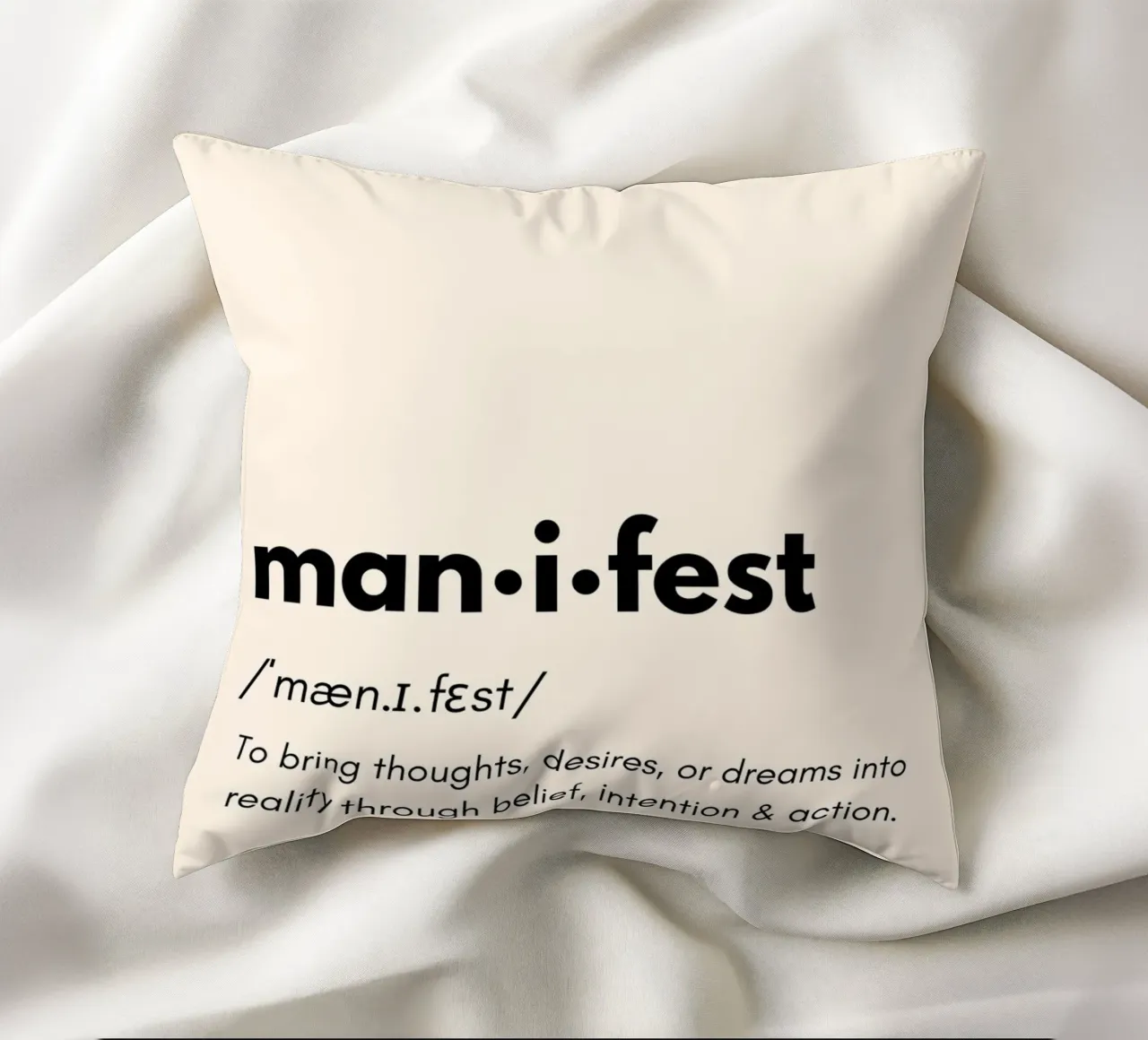 Manifest | Dictionary Style Print Kissen von PrintCessStudio