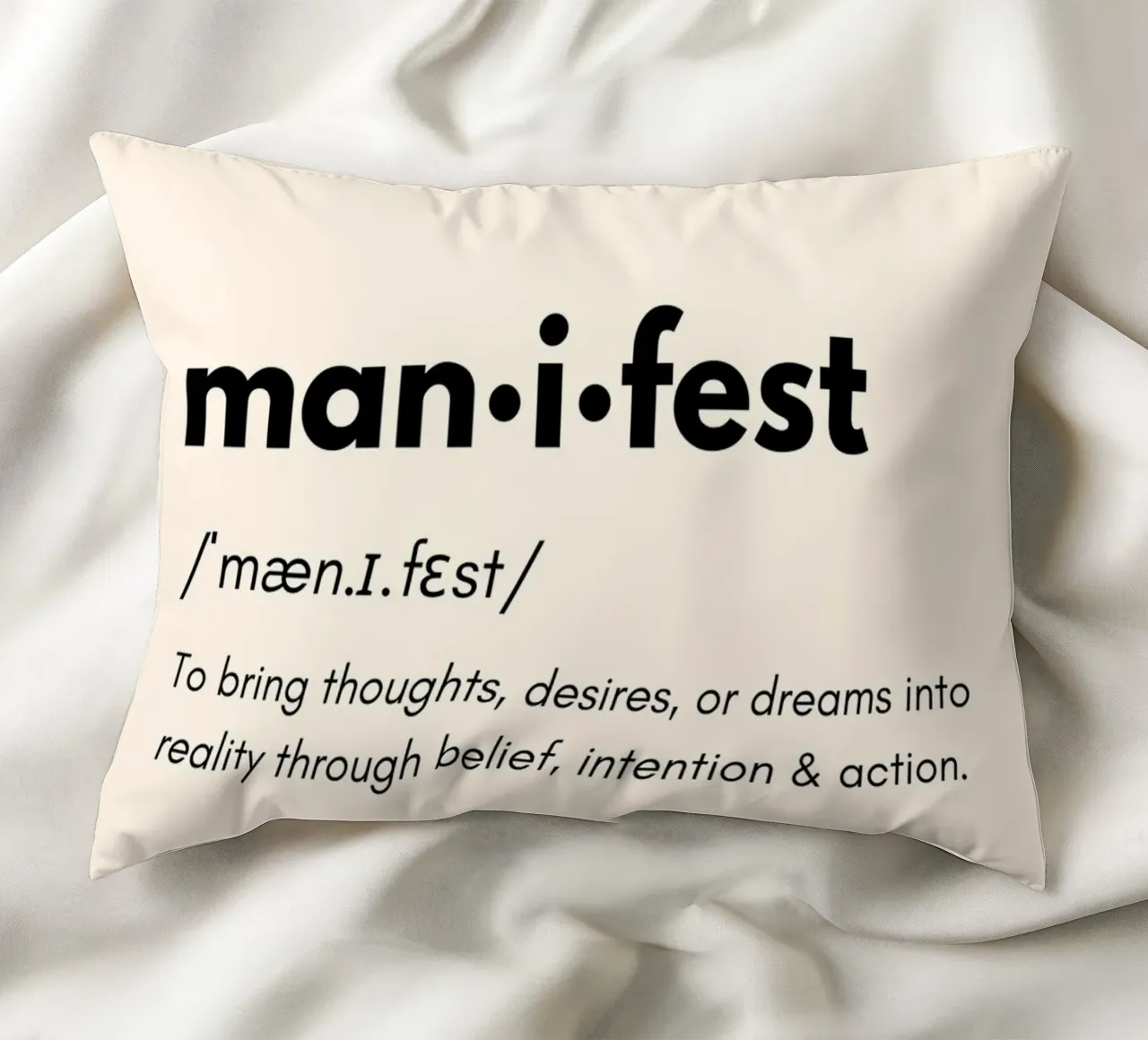 Manifest | Dictionary Style Print Kissen von PrintCessStudio