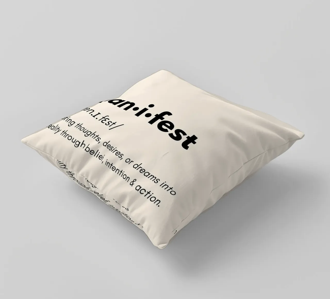 Manifest | Dictionary Style Print Kissen von PrintCessStudio