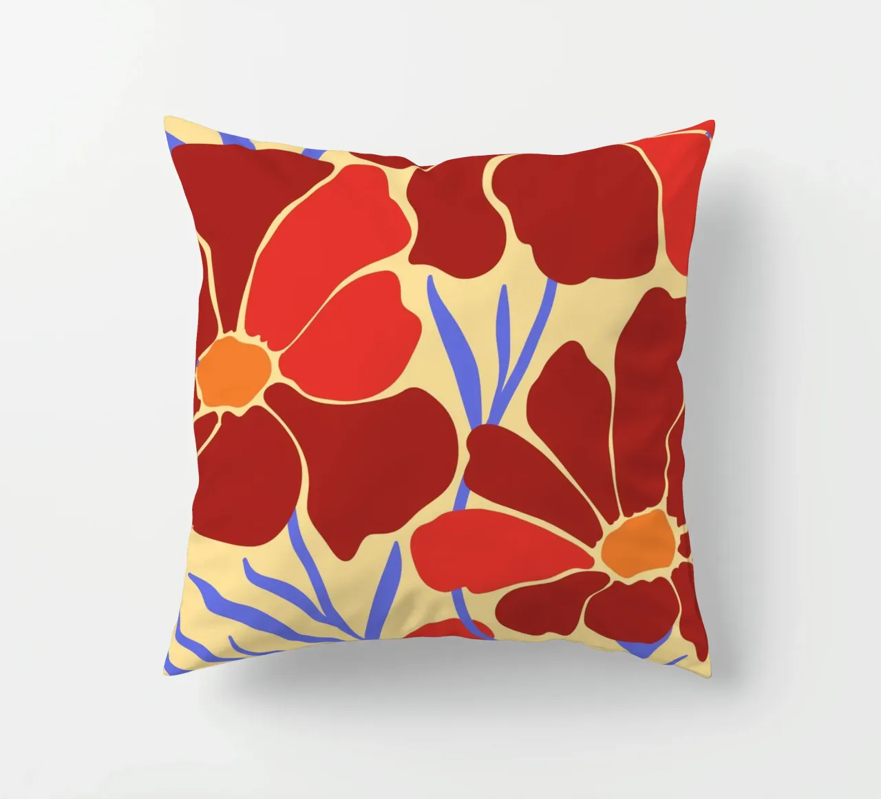 Abstract Botanical Bliss | Floral Art Print cuscino da PrintCessStudio