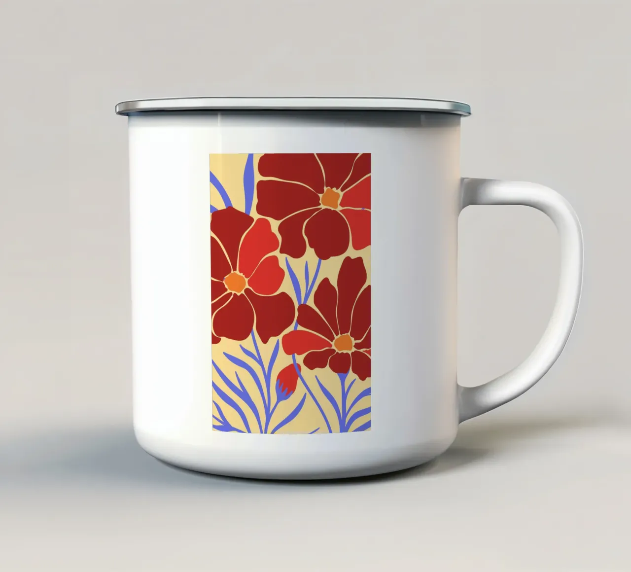 Abstract Botanical Bliss | Floral Art Print tazza in smalto da PrintCessStudio