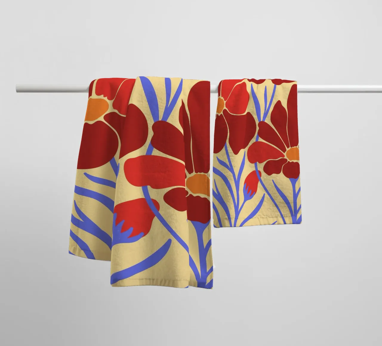 Abstract Botanical Bliss | Floral Art Print asciugamano da bagno da PrintCessStudio