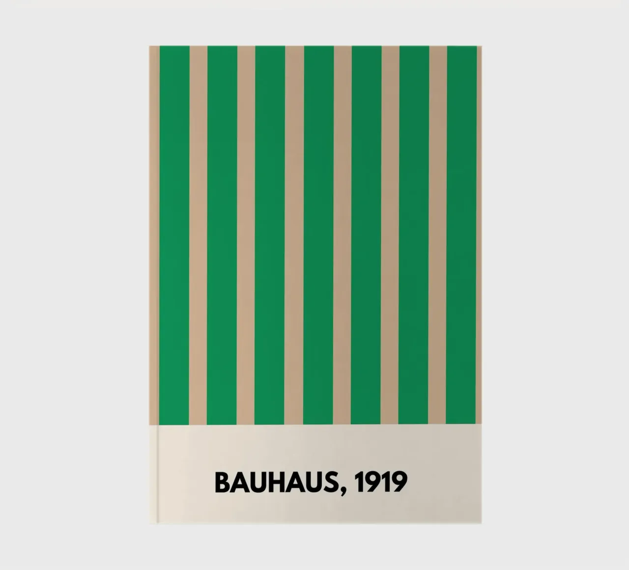 Bauhaus Balance | Green & Beige Geometric Art Print notebook by PrintCessStudio