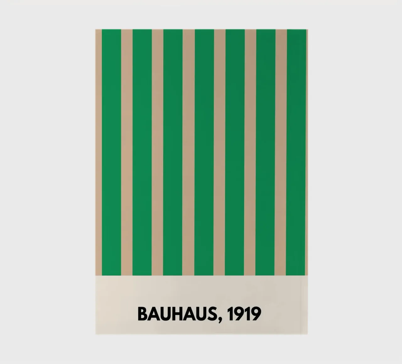 Bauhaus Balance | Green & Beige Geometric Art Print notebook by PrintCessStudio