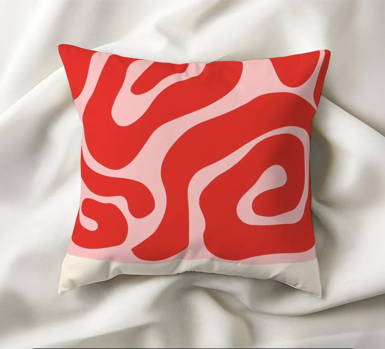 Red Swirls | Matisse-Inspired Abstract Art Print cuscino da PrintCessStudio