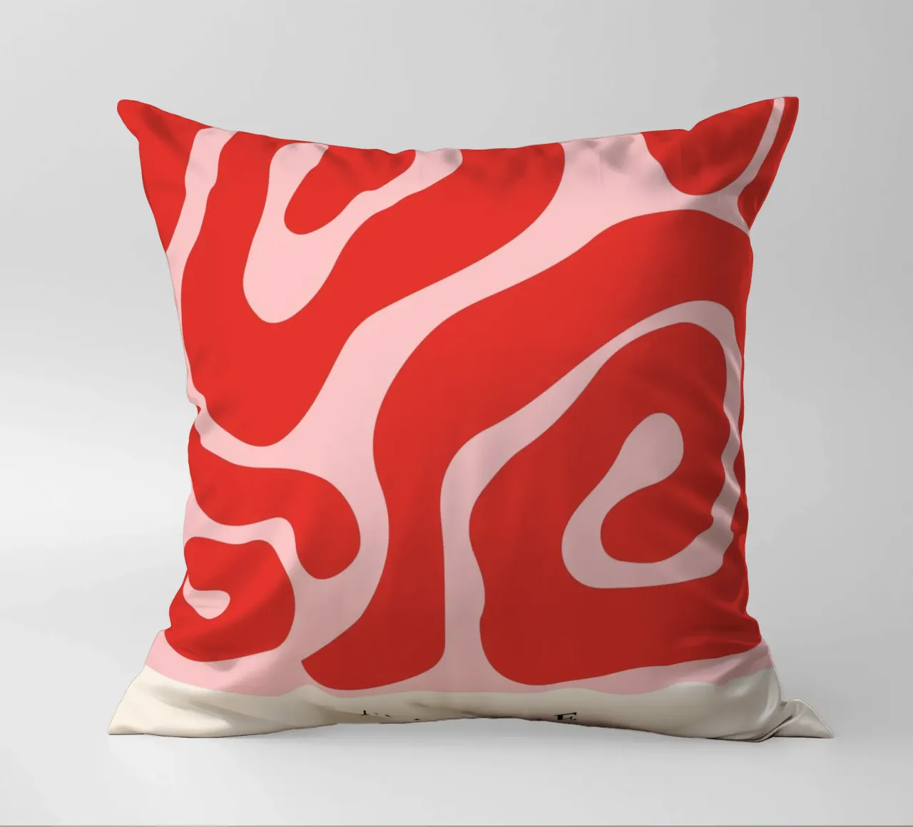 Red Swirls | Matisse-Inspired Abstract Art Print cuscino da PrintCessStudio