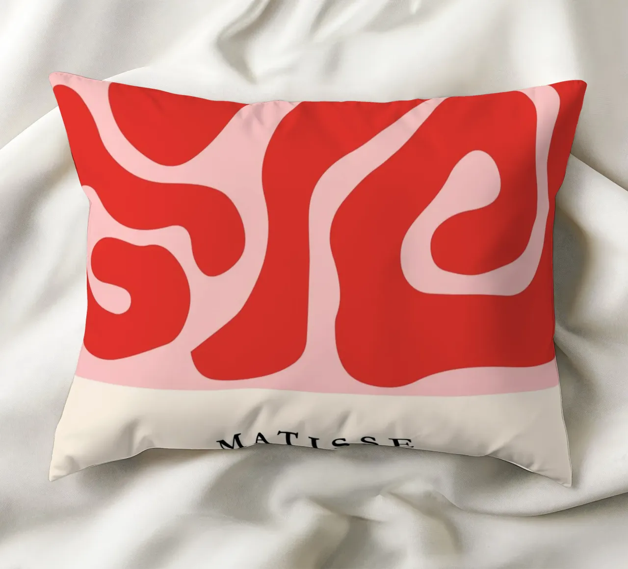 Red Swirls | Matisse-Inspired Abstract Art Print cuscino da PrintCessStudio