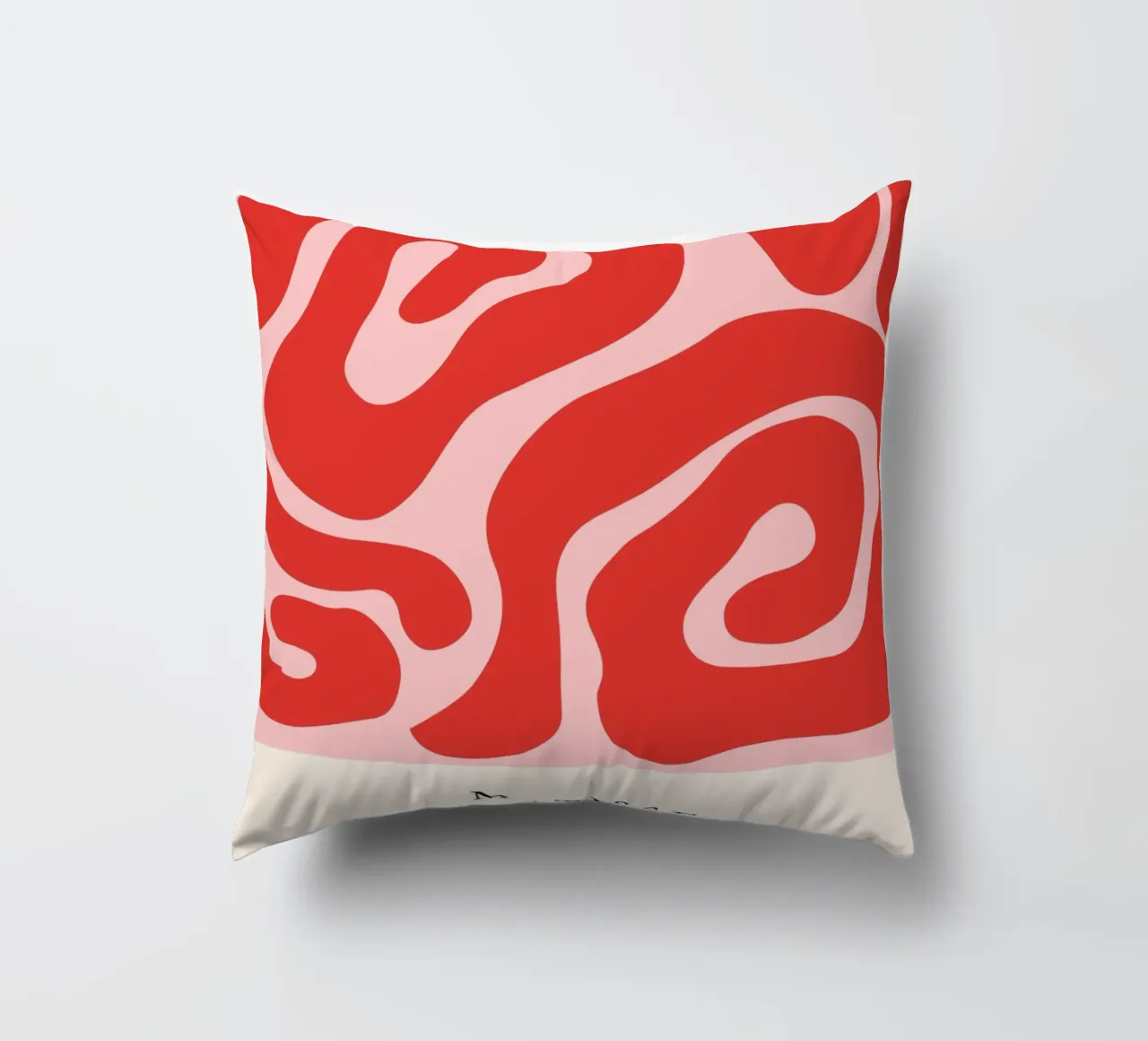Red Swirls | Matisse-Inspired Abstract Art Print cuscino da PrintCessStudio
