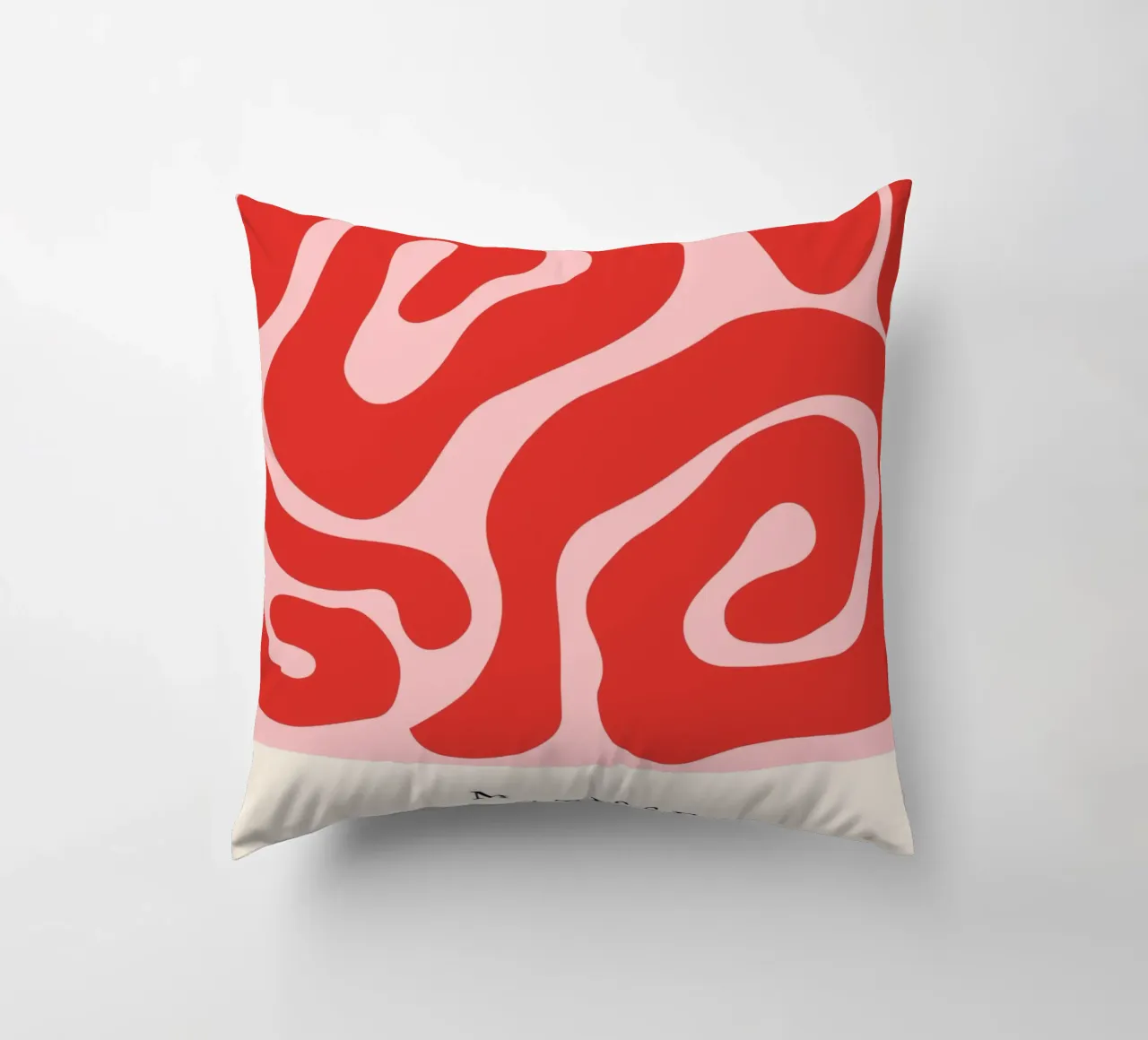 Red Swirls | Matisse-Inspired Abstract Art Print cuscino da PrintCessStudio