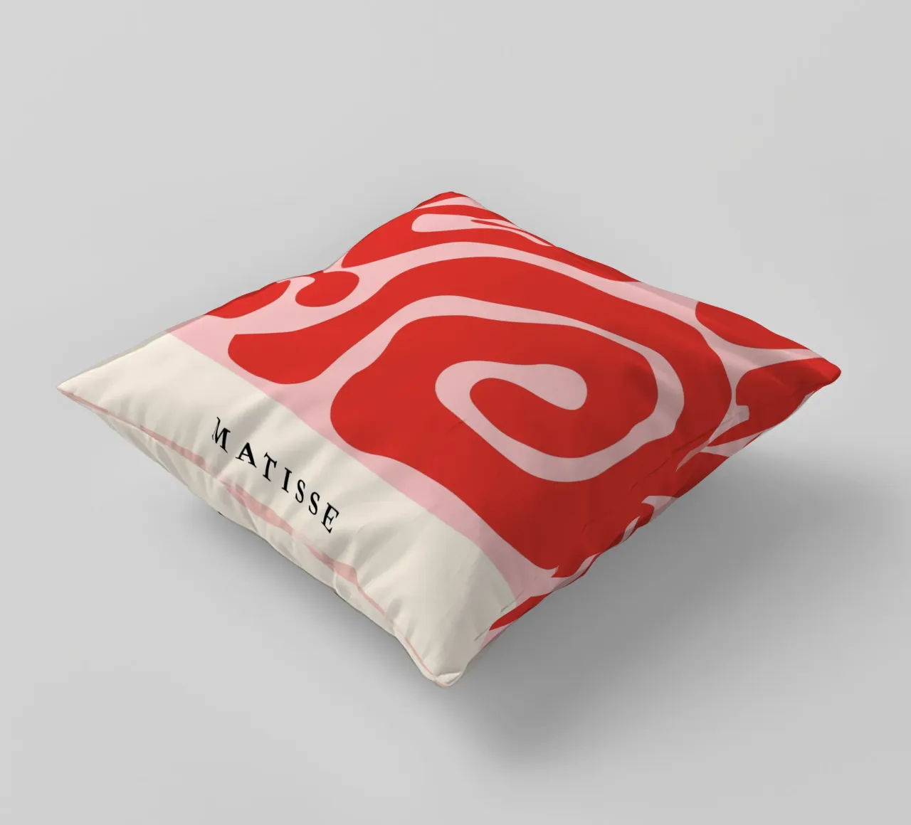 Red Swirls | Matisse-Inspired Abstract Art Print cuscino da PrintCessStudio