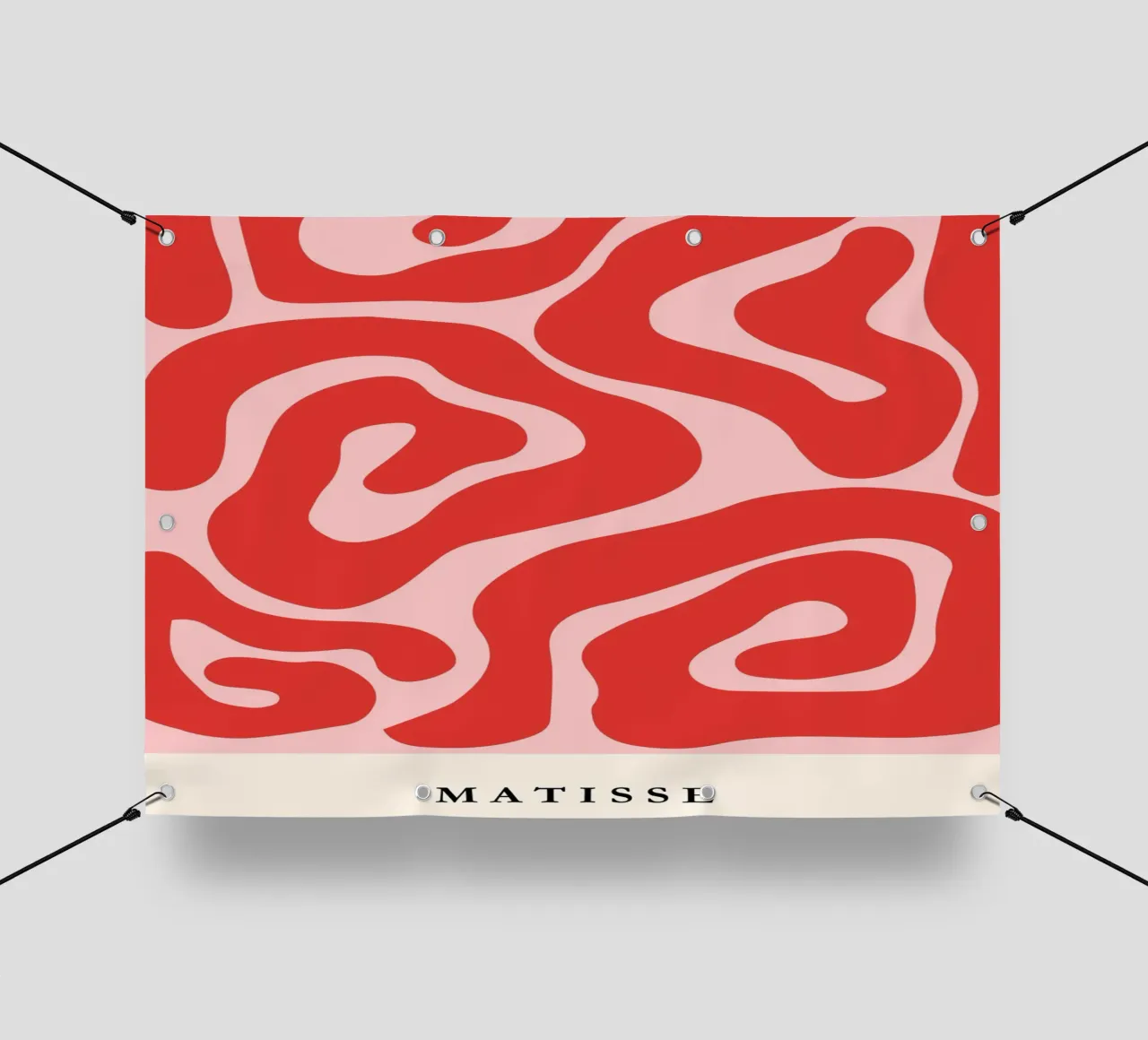 Red Swirls | Matisse-Inspired Abstract Art Print telo in pvc da PrintCessStudio