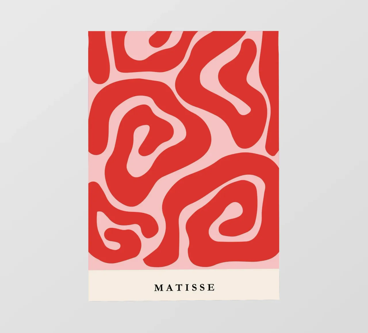 Red Swirls | Matisse-Inspired Abstract Art Print telo in pvc da PrintCessStudio