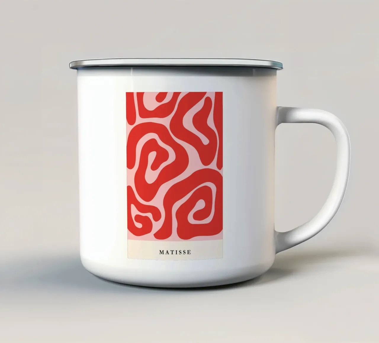 Red Swirls | Matisse-Inspired Abstract Art Print tazza in smalto da PrintCessStudio