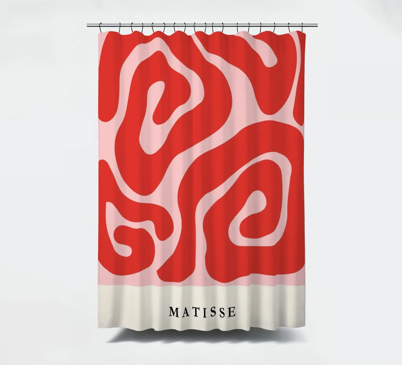 Red Swirls | Matisse-Inspired Abstract Art Print tenda da doccia da PrintCessStudio